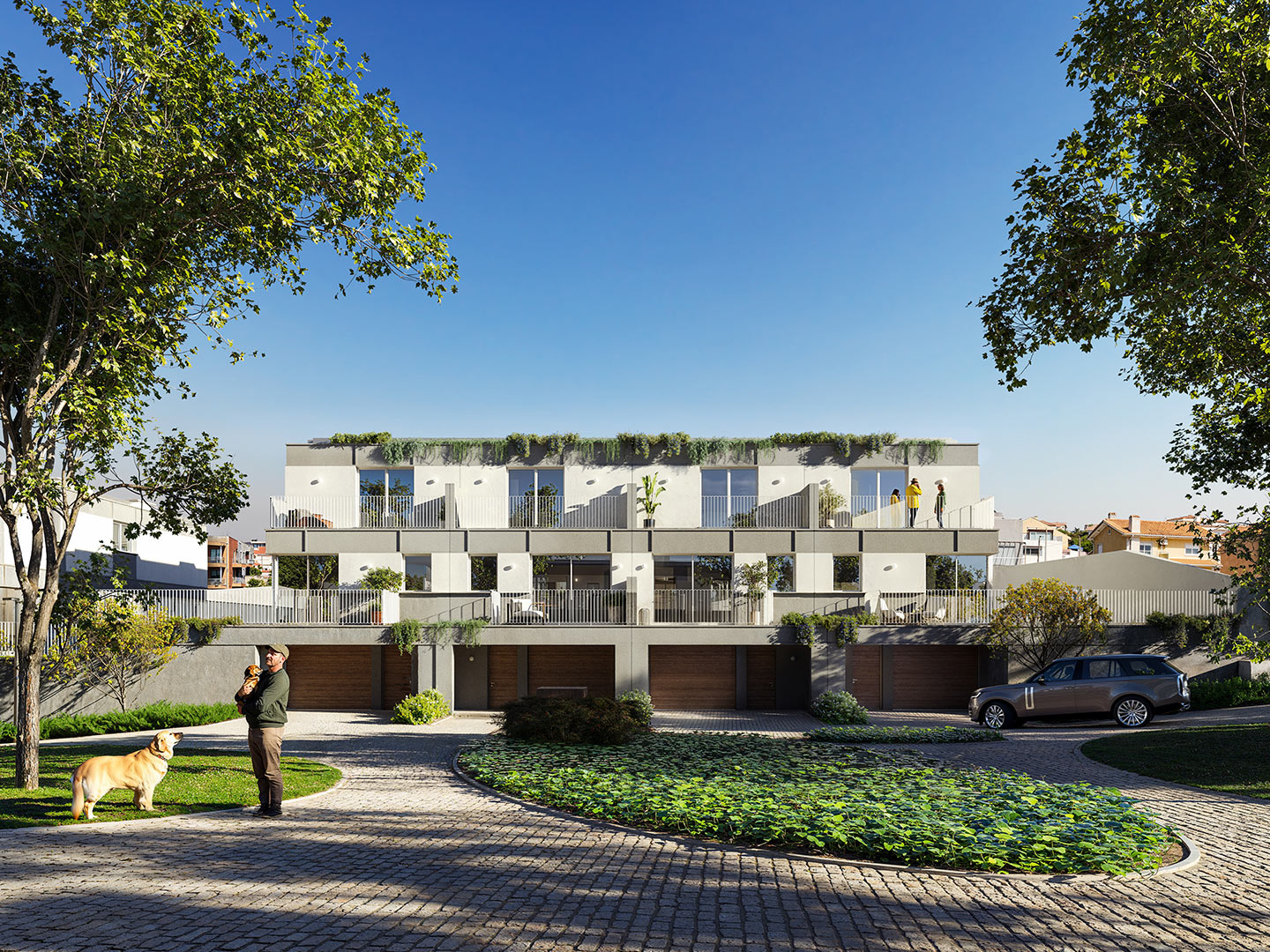 Render realista do apartamento do tipo Bandas do projeto Splendouro Village