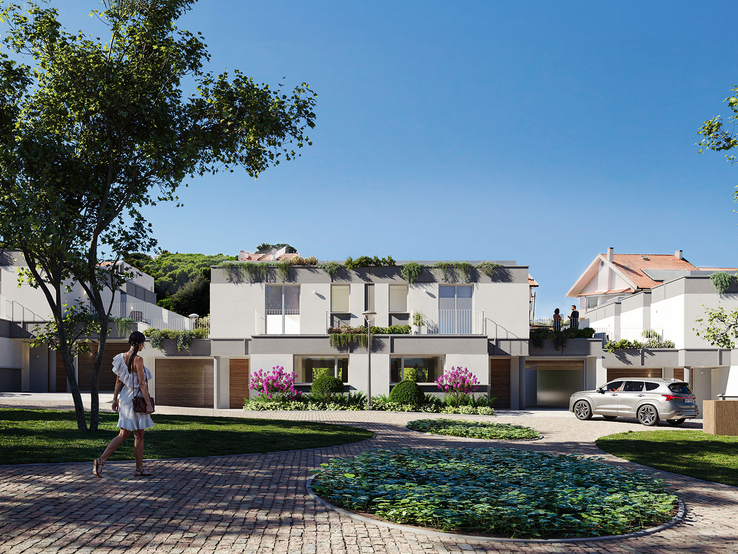 Render realista do apartamento do tipo Geminadas do projeto Splendouro Village