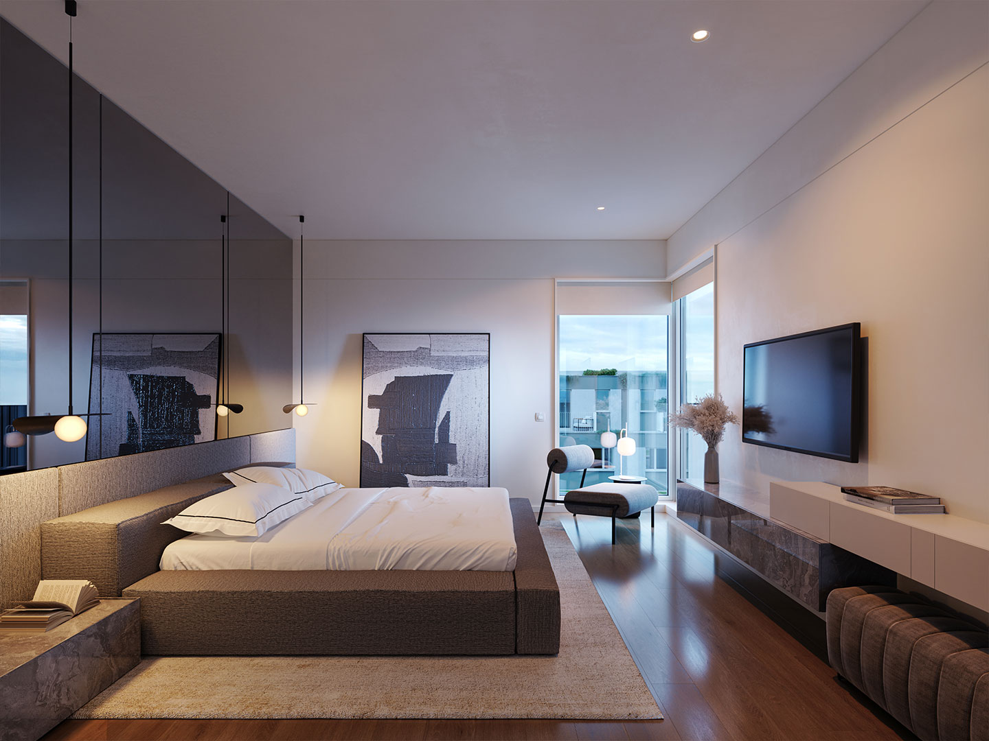 Render realista do apartamento do tipo Isoladas do projeto Splendouro Village