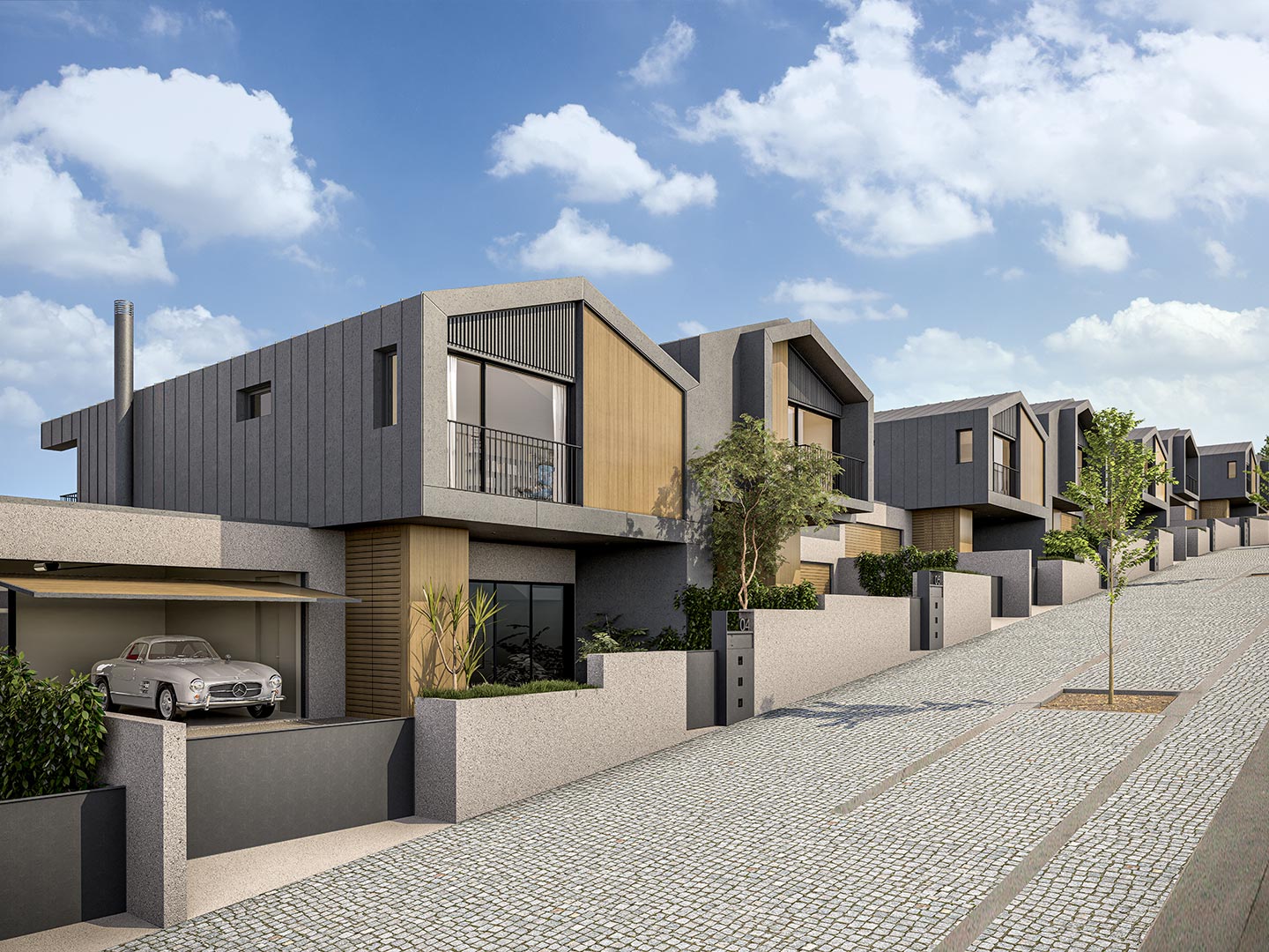 Render realista do projeto da Sharp Developers Marina Houses