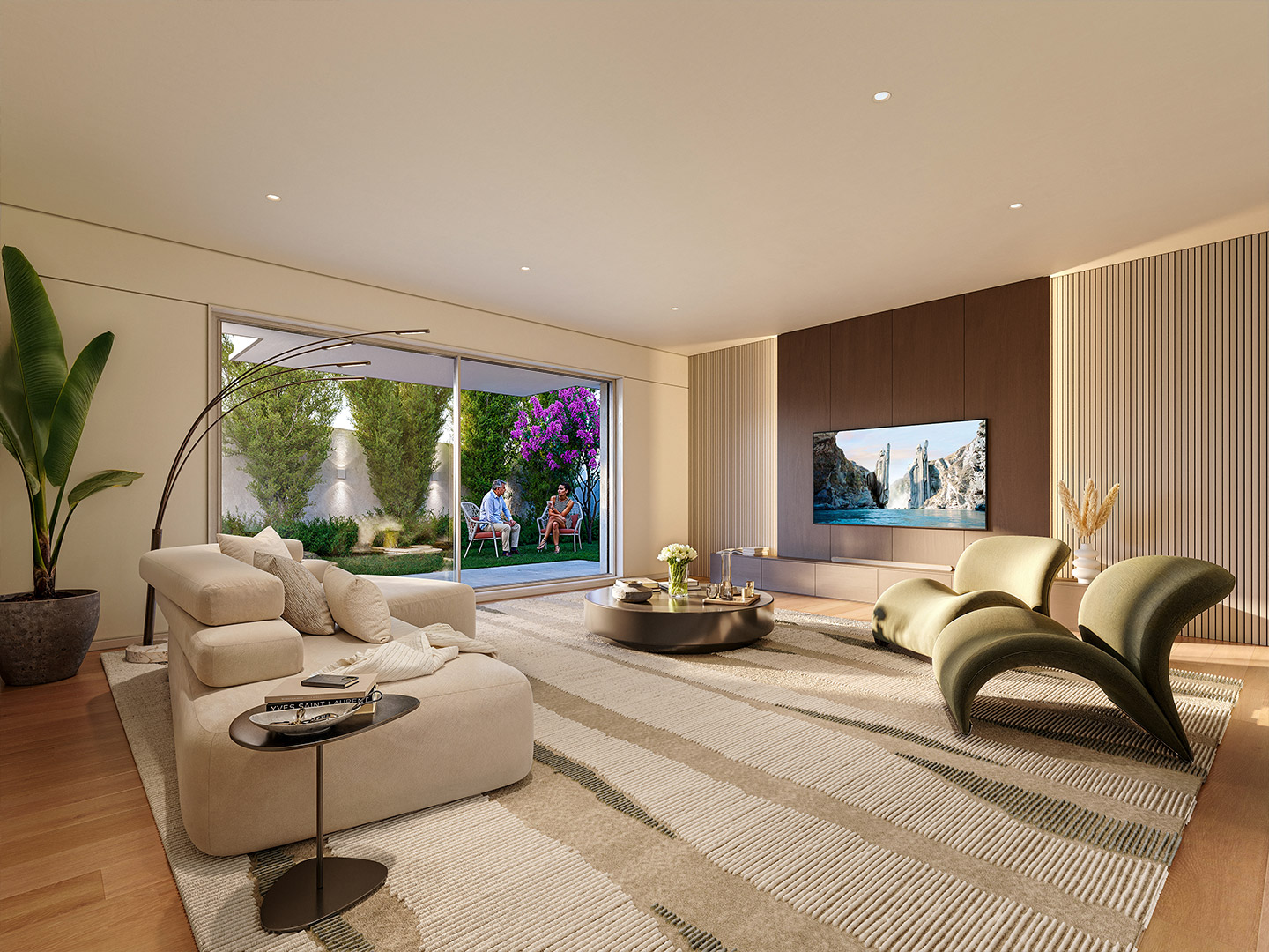 Render realista do apartamento do tipo Geminadas do projeto Splendouro Village